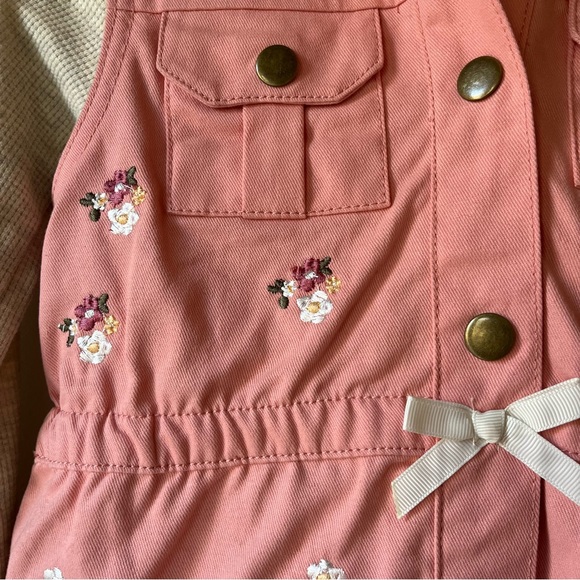 Little Lass Girls Floral Hooded Vest Outfit Set Size 5 Cottagecore Boho NWOT - Picture 8 of 8